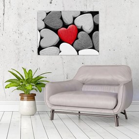 Tablou cu inimioare din lemn (70x50 cm)