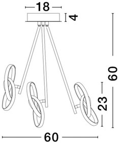 Lustra LED cu 3 brate design modern Arco