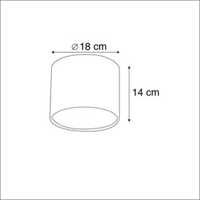 Abajur din stofă gri deschis 18/18/14
