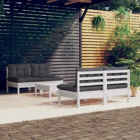 3096005 vidaXL Set mobilier grădină cu perne antracit, 5 piese, lemn de pin