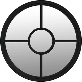 vidaXL Oglindă rotundă,negru,60x4 cm,fier,pentru utilizare în interior