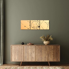 Tablou cu pânză de pâianjen cu rouă (cu ceas) (90x30 cm)