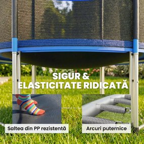 SPORTNOW trambulină elastică, trambulină, covor elastic, trambulină elastică de grădină, trambulină cu plasă | Aosom Romania