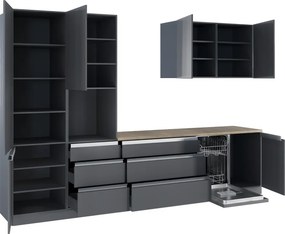 Mobilier de bucătărie, 3,3 m, antracit mat/antracit, ASTI 330