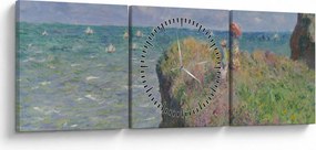 Tablou - Claude Monet, Cliff Walk at Pourville, reproducere (cu ceas) (90x30 cm)