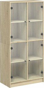 vidaXL Dulap înalt cu uși, stejar sonoma, 68x37x142 cm, lemn compozit