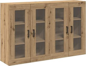 vidaXL Dulapuri de perete 2 pcs Stejar Artizanal 69,5 x 34 x 90 cm