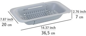 Scurgător telescopic Wenko 30 - 50 cm, pe chiuvetă, gri
