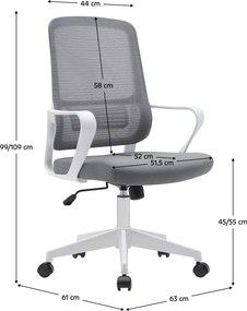 Scaun de birou, gri / alb, SALOMO TIP 1
