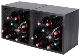 Raft pentru sticle de vin negru număr sticle 12 – Compactor