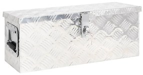 vidaXL Cutie de depozitare, argintiu, 60x23,5x23 cm, aluminiu