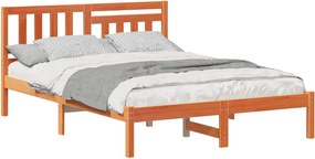 vidaXL Cadru de pat Maroniu cerat 120 x 200 cm Lemn de pin masiv