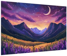 Tablou - Peisaj violet (90x60 cm)
