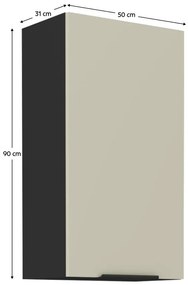 Dulap de bucătărie superior Arikona 50 G 90 1F (cașmir + negru). 1097056