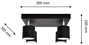 Spot PUNTA 4xGX53/10W/230V negru