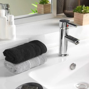 Prosop negru din bumbac din frotir 30x50 cm Tendresse – douceur d'intérieur