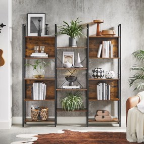 Biblioteca TAYLOR 14 rafturi 166x158 cm, rustic maro