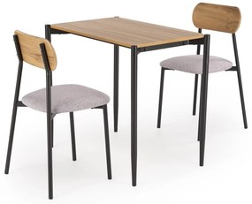 Set masa + 2 scaune Nando natur/negru