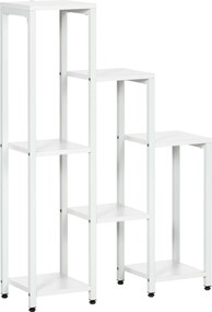 Outsunny Suport pentru flori, suport plante, 7 niveluri, pentru interior și exterior, oțel, alb, 65 x 23 x 94,5cm | Aosom Romania