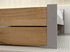 Pat de o persoana IKAROS DOUBLE 120 x 200 cm, stejar artisan/gri Saltele: Cu saltele Sommera 18 cm, Somiera pat: Cu lamele curbate