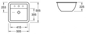 Lavoar incastrabil, Villeroy &amp; Boch, Loop &amp; Friends, 41 cm, alb alpin
