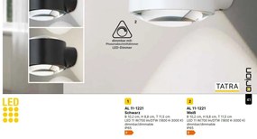 Aplica LED iluminat ambiental up/down IP65 TATRA negru
