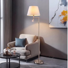 BRILAGI - Lampadar LED CERIA 1xE27/60W/230V + LED/2,1W crom mat/alb