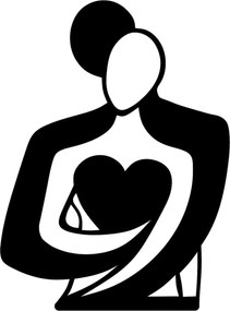 Decoratiune perete LOVE, negru, metal, 70x52 cm