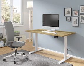Masă PC electrică Motiva 120 (alb + Stejar artisan). Promo -7%. 1124890