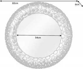 Oglinda de perete decorativa Stone Mosaic 82cm argintiu