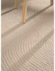 Covor în culoare naturală deschisă, țesut manual, rotund, din lână ø 120 cm Eleni Natural White – Hanse Home