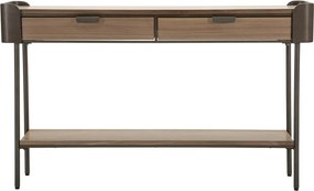 Consola Toronto, Mauro Ferretti, 120x31x72 cm, lemn de brad/fier, gri/maro