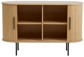Comodă în culoare naturală cu aspect de lemn de stejar cu ușă glisantă 120x76x45 cm Nola – Unique Furniture