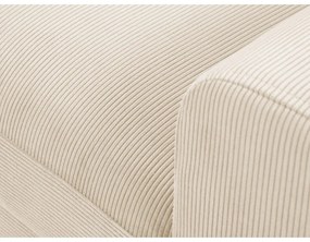 Colțar extensibil cu tapițerie reiată și șezlong pe partea stângă Micadoni Home Moghan, bej