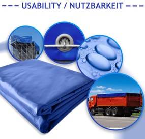 JAGO Prelata 650 g/m², ochiuri de aluminiu, albastru, 3 x 5