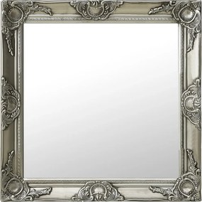 vidaXL Oglindă de perete în stil baroc, argintiu, 60 x 60 cm