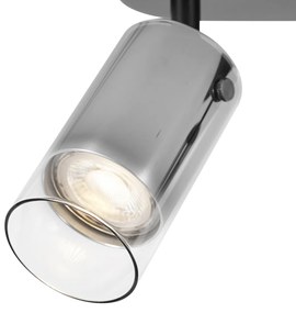 Spot modern de tavan Gunmetal cu 2 lumini rotativ și reglabil - Drain