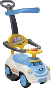 Masinuta copii si bebe NOVOKIDS™ Cartoon Smile , Cu melodii si lumini, Maner de impins pentru parinti detasabil, copertina de protectie detasabila,