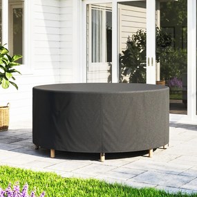 Outsunny Husă impermeabilă pentru mobilier de grădină pentru masă rotundă, țesătură Oxford 420D pentru exterior, Ø200 x 80 cm, negru | Aosom Romania