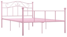 284541 vidaXL Cadru de pat, roz, 160 x 200 cm, metal