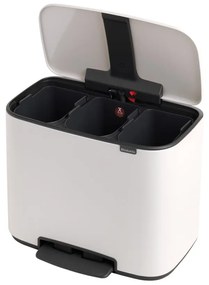 Coș de gunoi alb de reciclat/cu pedală din oțel 33 l Bo – Brabantia