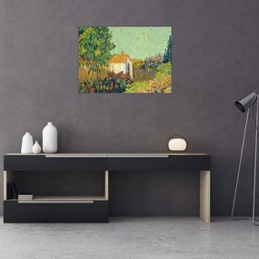 Tablou pe sticlă - Imitator of Vincent van Gogh, Landscape, reproducere (70x50 cm)