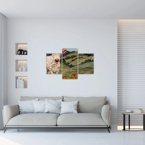 Tablou - Imitație de motiv tricotat (90x60 cm)