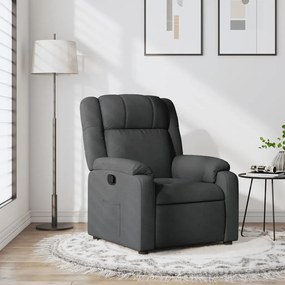 vidaXL Fotoliu rabatabil, gri închis, material textil