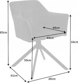 Set de 2 scaune pivotante Loft, gri inchis