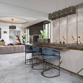 Lustră pe cablu CAMO 5xE27/15W/230V auriu