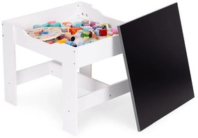 Mobilier pentru copii set masă 2 scaune cu tablă de cretă alb