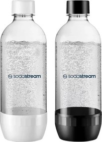 Set de sticle pentru carbonatare SodaStream Jet, 1 l, 2 buc., fără BPA, potrivite pentru mașina de spălat vase, negru