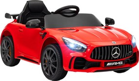 AIYAPLAY Mașină electrică pentru copii Mercedes-AMG GTR, 2 motoare, telecomandă, 3-5 km/h, roșu, 3-6 ani | Aosom Romania