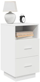 vidaXL Noptiera cu 2 sertare alb 36x36x68 cm